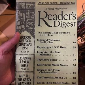 Readers digest, December 1993 large type edition publication book magazine